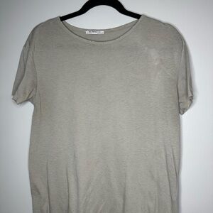 Zara women Light Gray Short Sleeve Tee